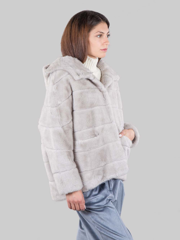 Eco fur with hood