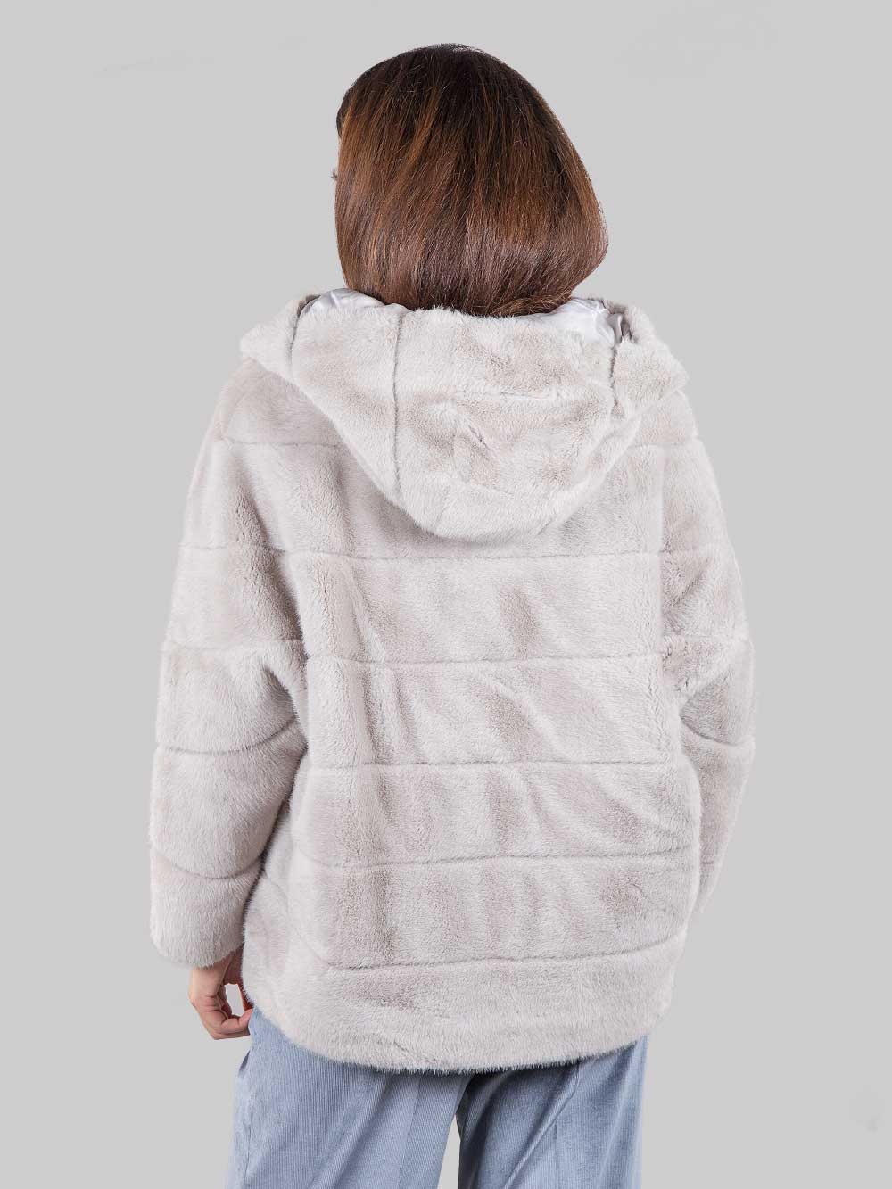 Eco fur with hood