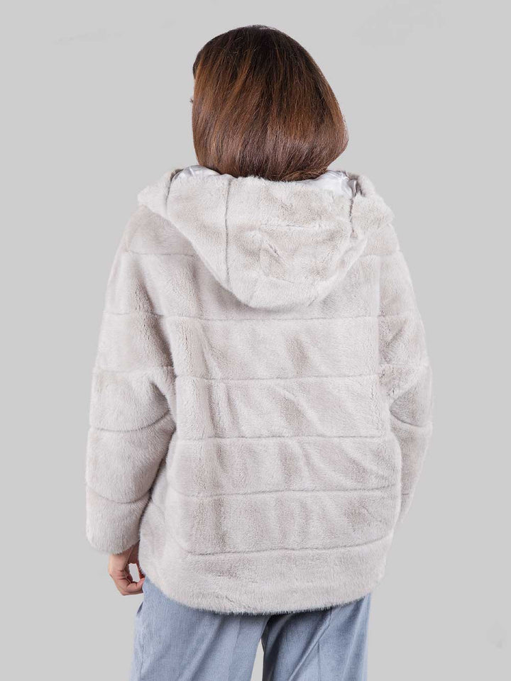 Eco fur with hood