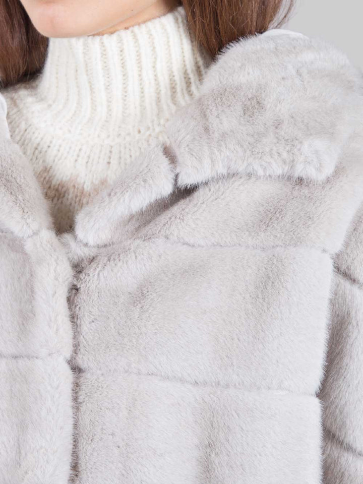 Eco fur with hood