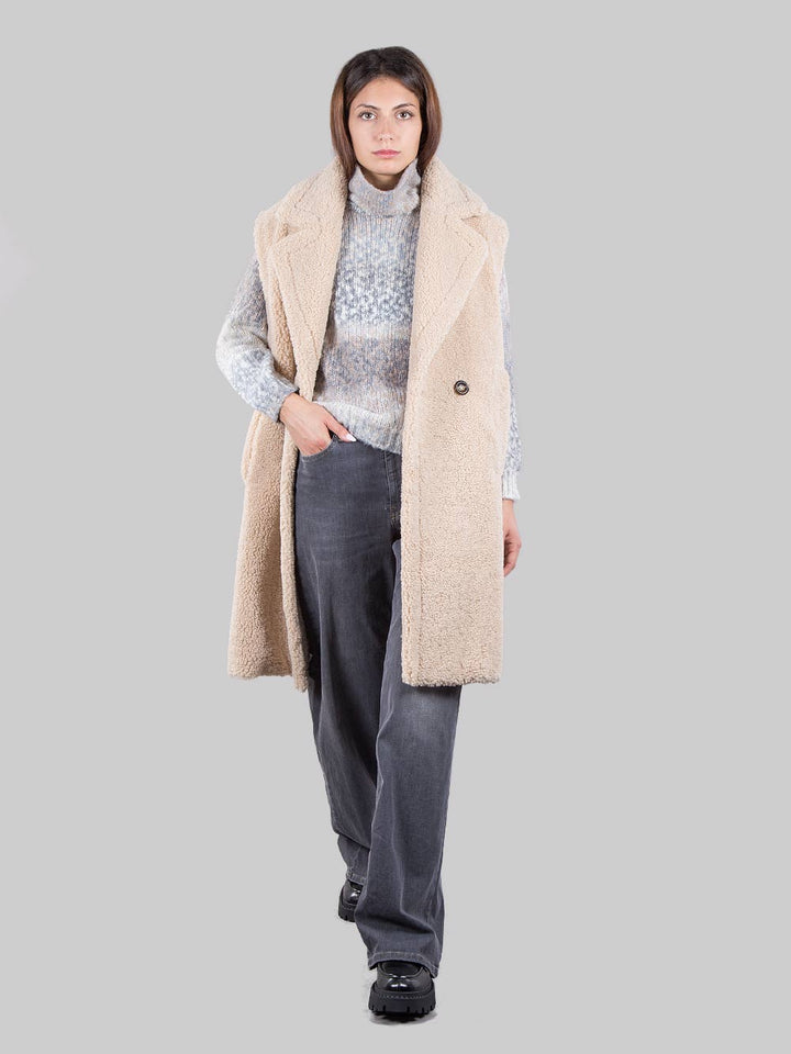 Long faux fur vest