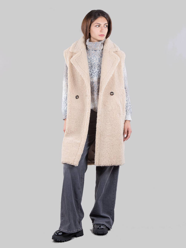 Long faux fur vest