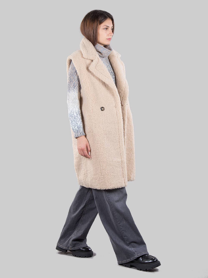 Long faux fur vest