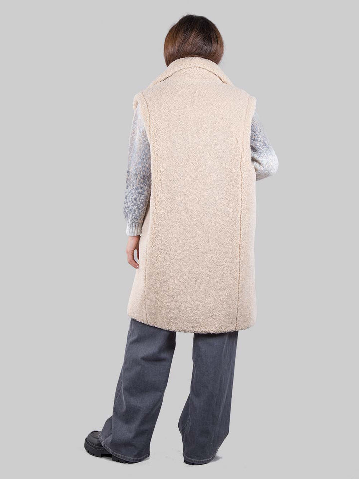Long faux fur vest