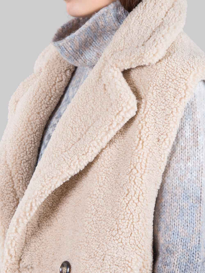 Long faux fur vest
