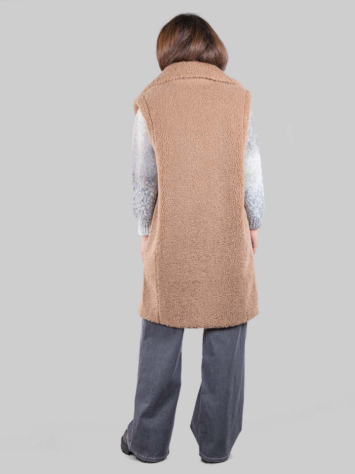 Long faux fur vest