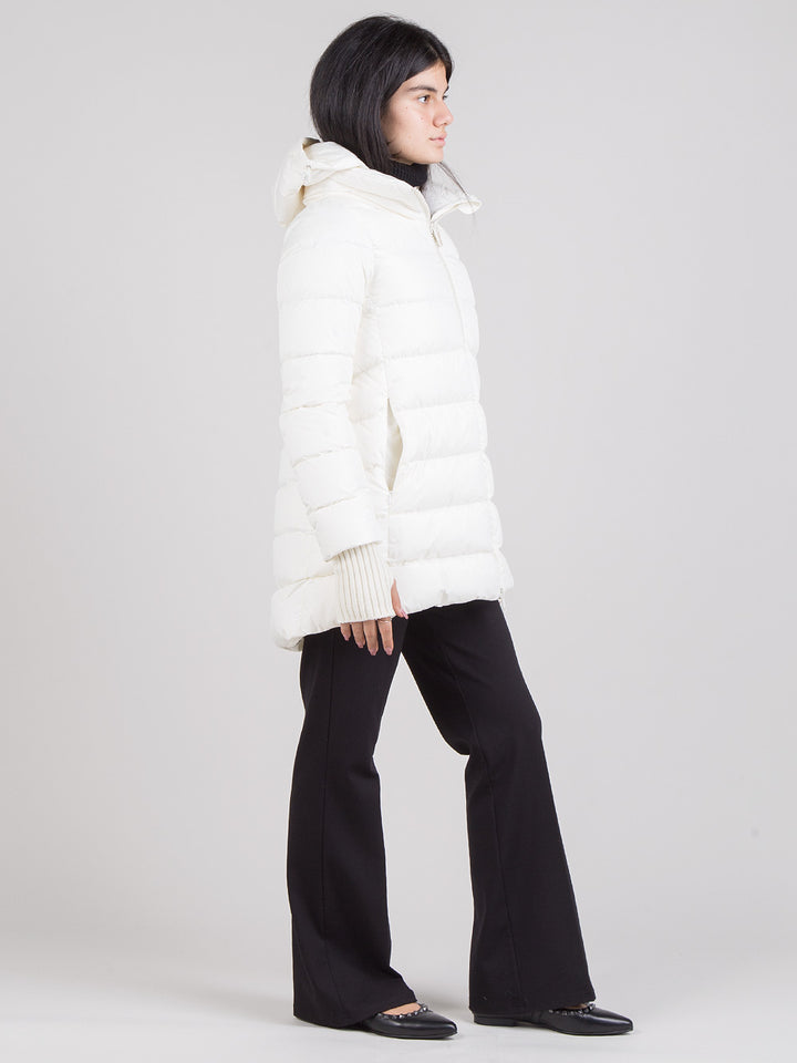 Medium down jacket with hood