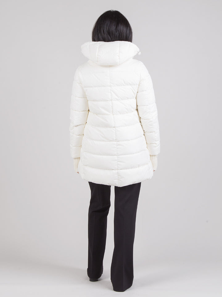 Medium down jacket with hood