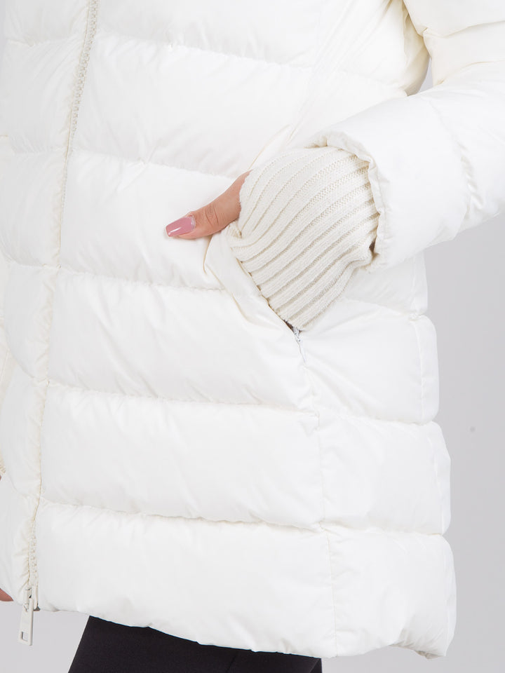 Medium down jacket with hood
