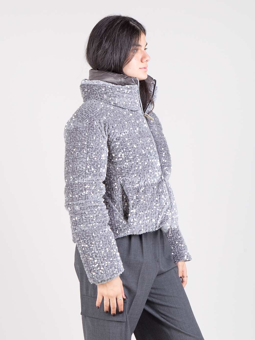 Piumino velvet paillettes