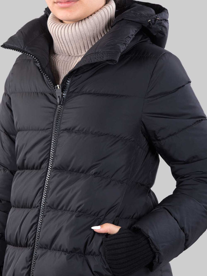 Medium down jacket with hood
