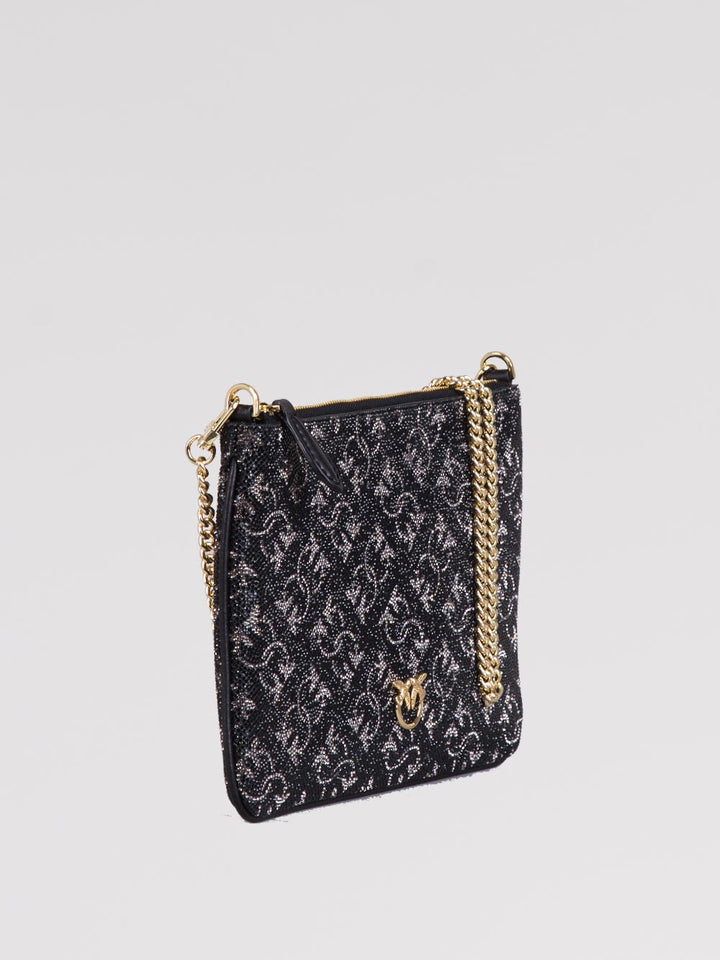 Pochette monogram strass