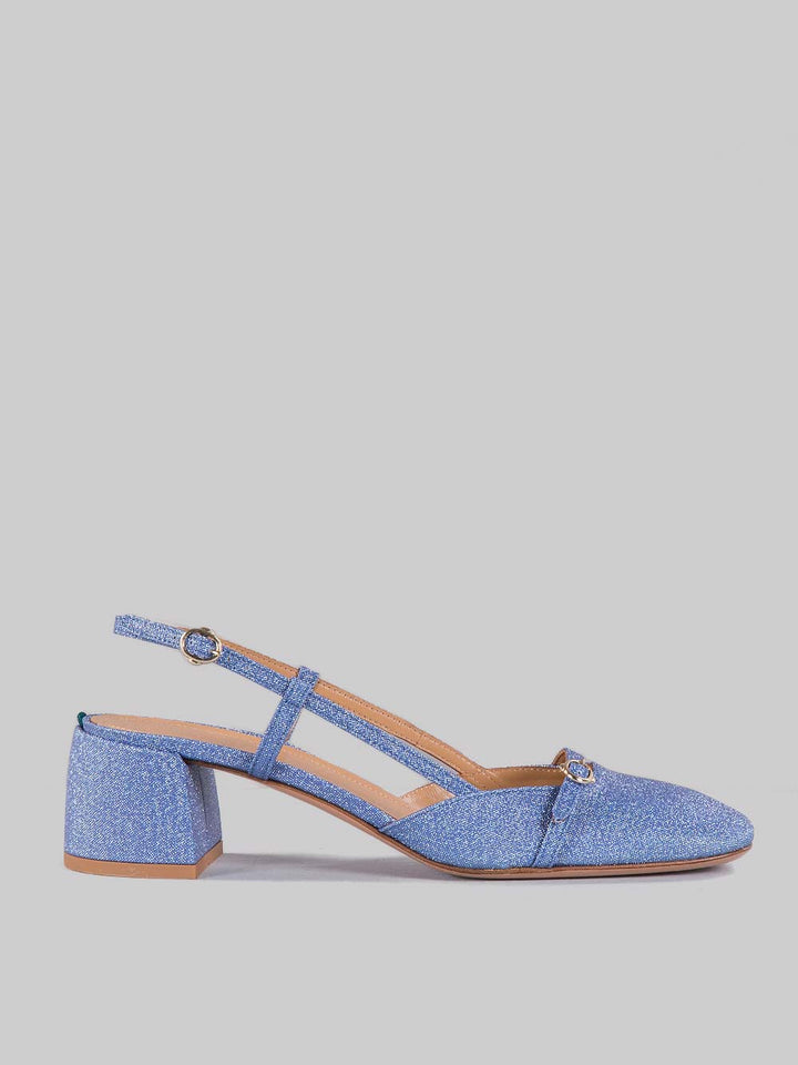 Décolleté sling back micro glitter