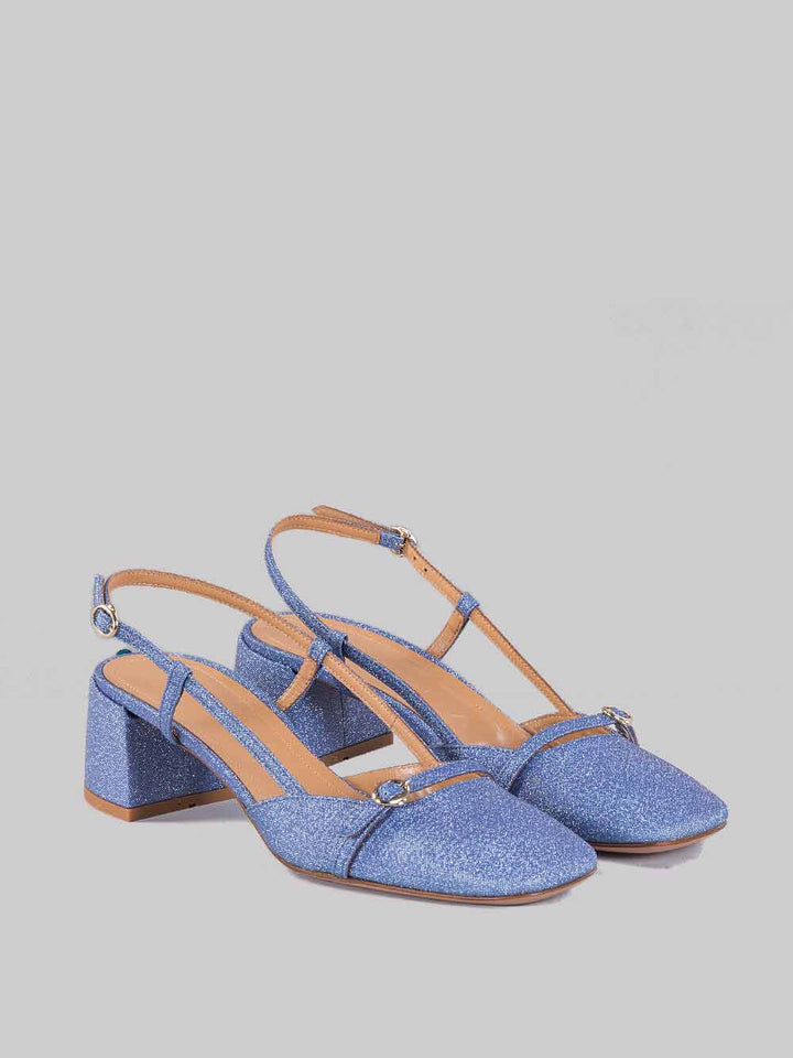 Décolleté sling back micro glitter