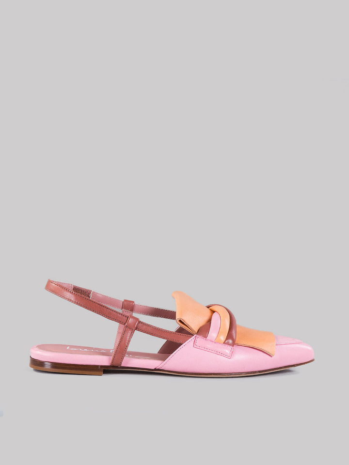 Slingback in pelle multicolore