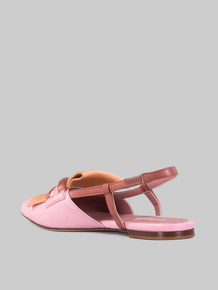 Slingback in pelle multicolore