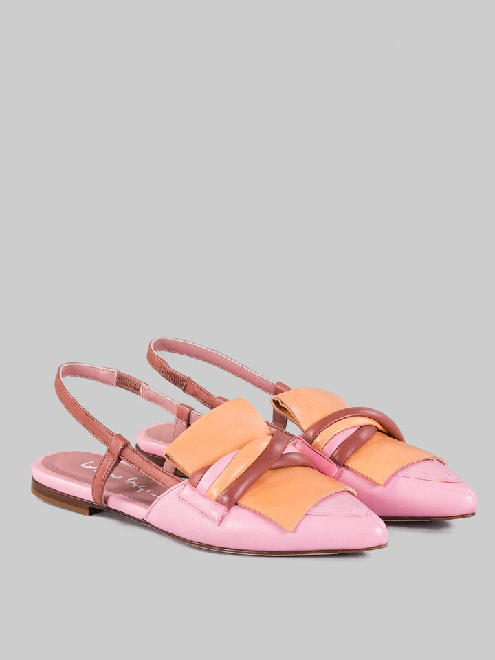 Slingback in pelle multicolore