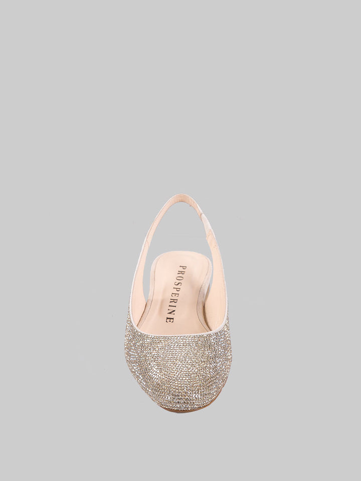 Crystal slingback ballerinas