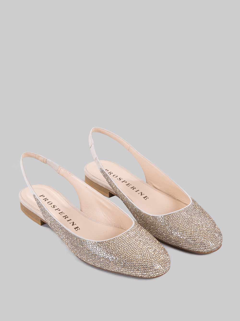 Crystal slingback ballerinas