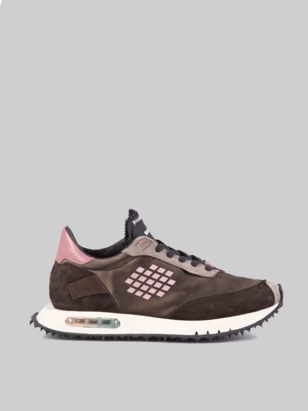 HANDMADE LEATHER AND FABRIC SNEAKER