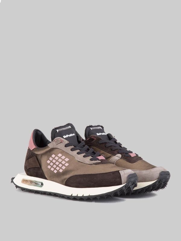 HANDMADE LEATHER AND FABRIC SNEAKER