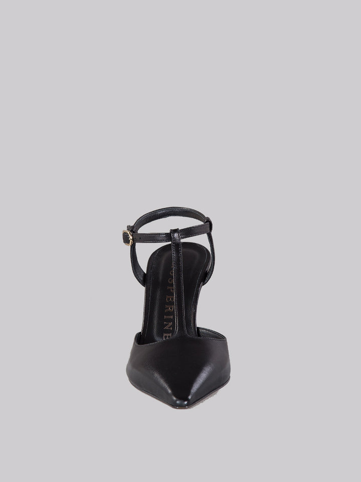 Slingback affusolata con zeppa