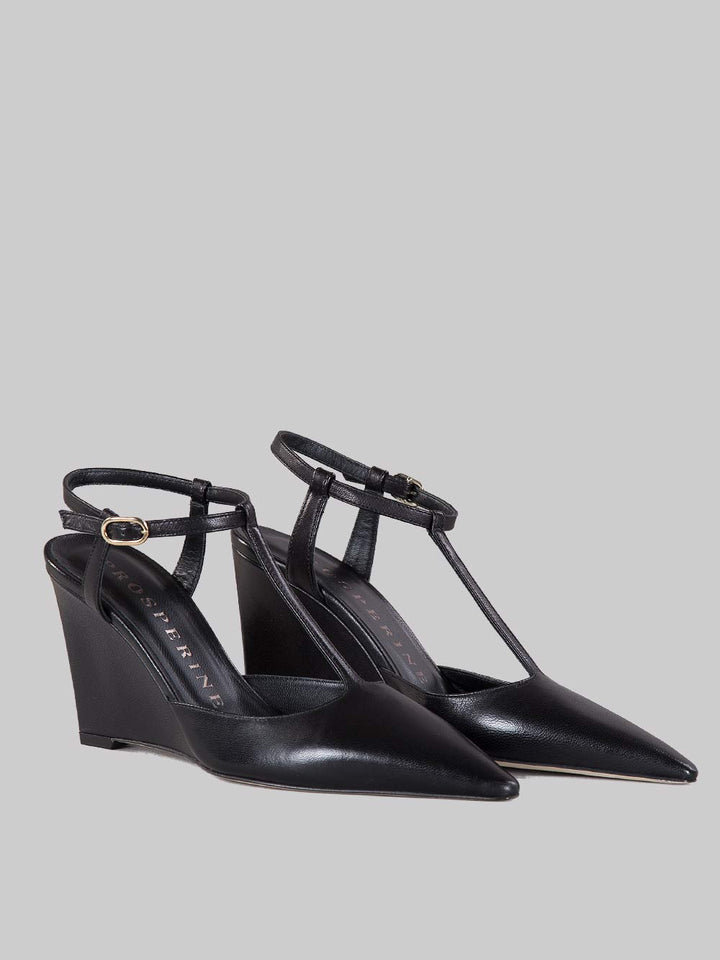 Slingback affusolata con zeppa
