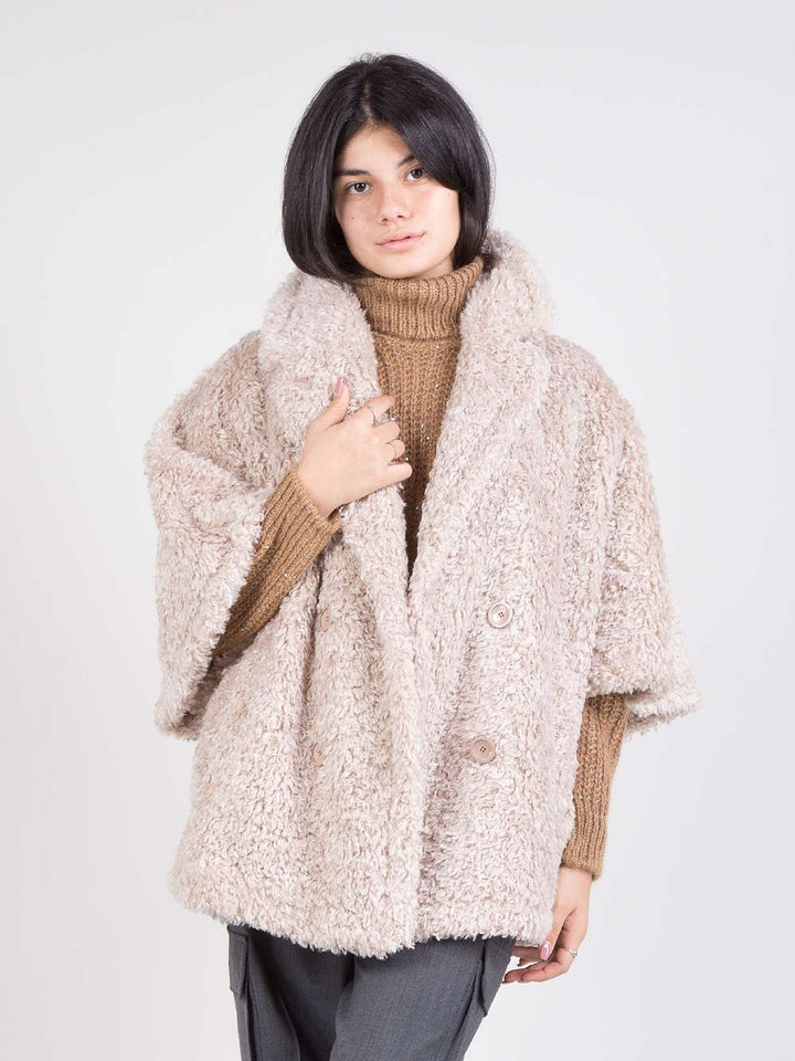 Faux fur cape
