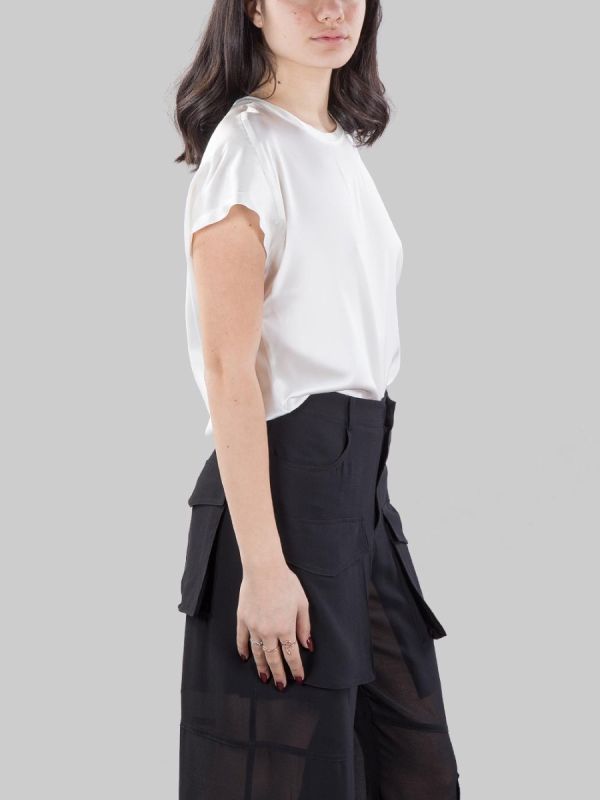 FARIDA TOP IN WHITE STRETCH SILK