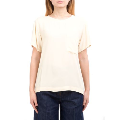 Ottod'Ame - Maglia t-shirt vaniglia in viscosa con maniche corte 